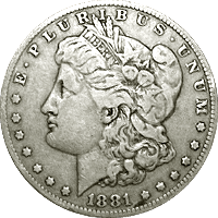 1881 O Morgan Silver Dollar