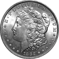 1882 O Morgan Silver Dollar