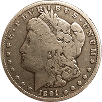 1891 O Morgan Silver Dollar
