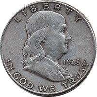 1948 D Ben Franklin Half Dollar