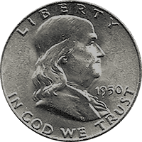 1950 D Ben Franklin Half Dollar