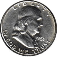 1951 D Ben Franklin Half Dollar