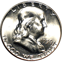 1956 D Ben Franklin Half Dollar