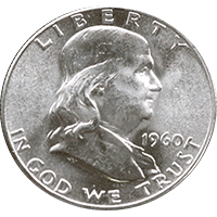 1960 D Ben Franklin Half Dollar