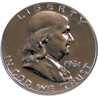 1961 Ben Franklin Half Dollar